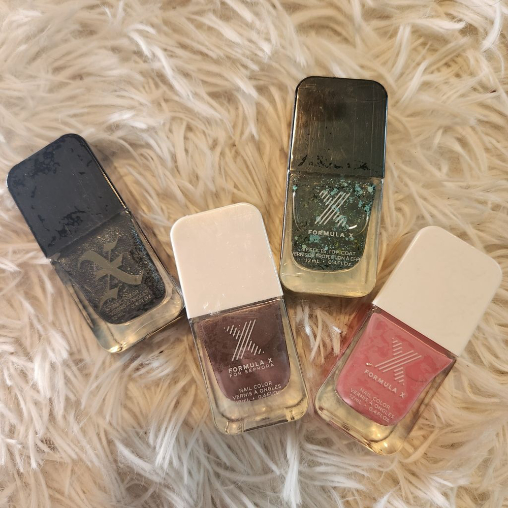 New Formula X for Sephora Nail Polish & Top Coat Multi Color Lot of 4